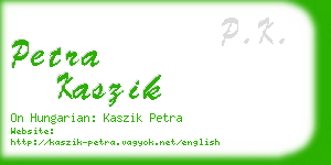 petra kaszik business card